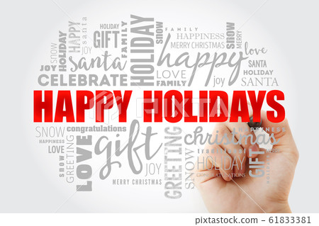 Happy Holidays word cloud collage Happy Holidays word cloud collage 61833381