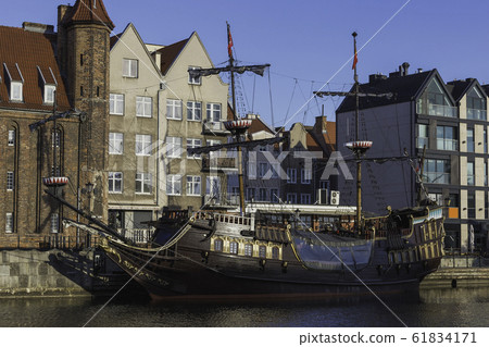 Retro pirate ship at Motlawa river in Gdansk old Retro pirate ship at Motlawa river in Gdansk old 61834171