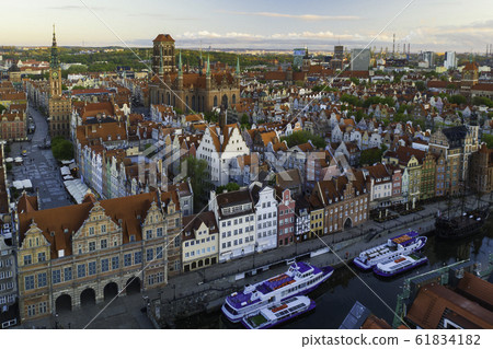 Aerial view on old town in Gdansk. Aerial view on old town in Gdansk. 61834182