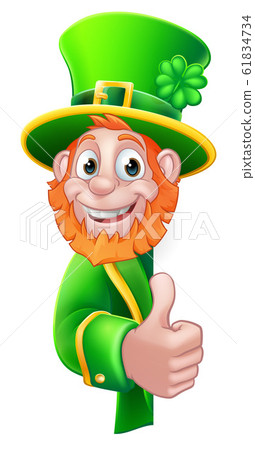 St Patricks Day Leprechaun Cartoon Sign St Patricks Day Leprechaun Cartoon Sign 61834734
