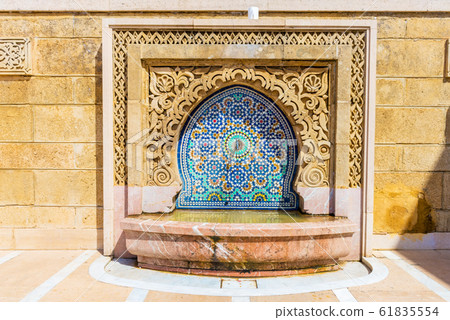 Morocco Decorated fountain with mosaic tiles in Rabat Morocco Decorated fountain with mosaic tiles in Rabat 61835554