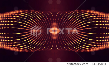 Microworld or sci-fi theme. 3d rendering background of glowing particles that form curved lines and 3d surfaces, grid with depth of field, bokeh. Golden red version 13 Microworld or sci-fi theme. 3d rendering background of glowing particles that form curved lines and 3d surfaces, grid with depth of field, bokeh. Golden red version 13 61835891