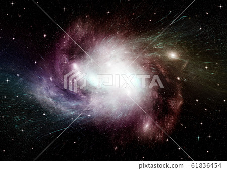 Stars, dust and gas nebula in a far galaxy Stars, dust and gas nebula in a far galaxy 61836454