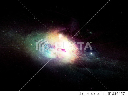 Stars, dust and gas nebula in a far galaxy Stars, dust and gas nebula in a far galaxy 61836457