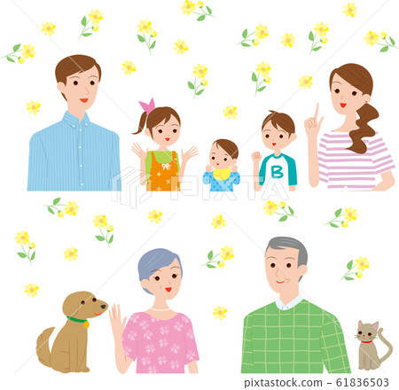 A smiling three-generation family 61836503