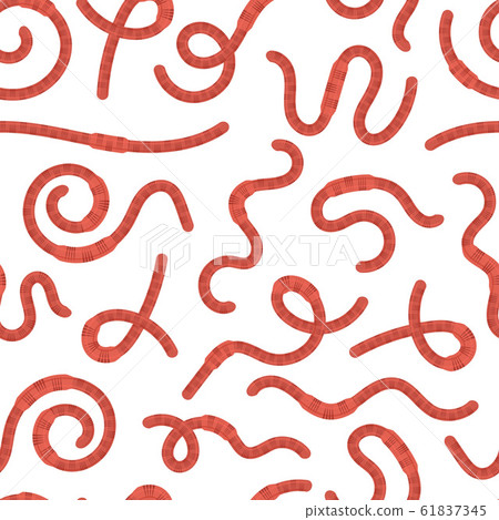 Cartoon Earth Red Worms Seamless Pattern Background. Vector Cartoon Earth Red Worms Seamless Pattern Background. Vector 61837345