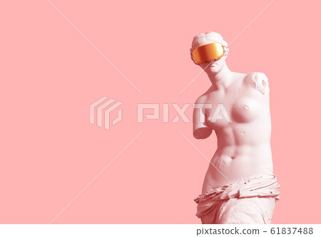 3D Model Aphrodite With Golden VR Glasses Over 3D Model Aphrodite With Golden VR Glasses Over 61837488