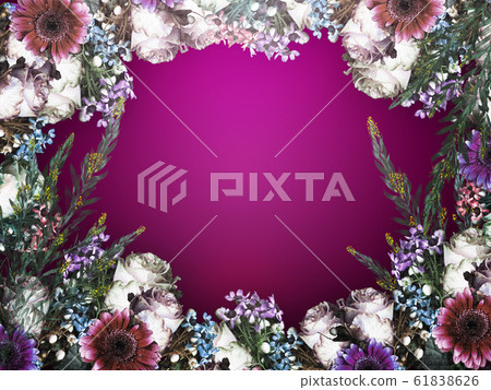 vintage-antique-flower-frame-stock-illustration-61838626-pixta
