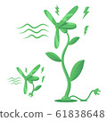 Live plant wind turbine generates eco green energy 61838648