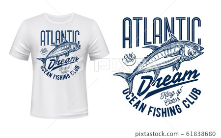 Fishing sport club t-shirt print with fish sketch Fishing sport club t-shirt print with fish sketch 61838680