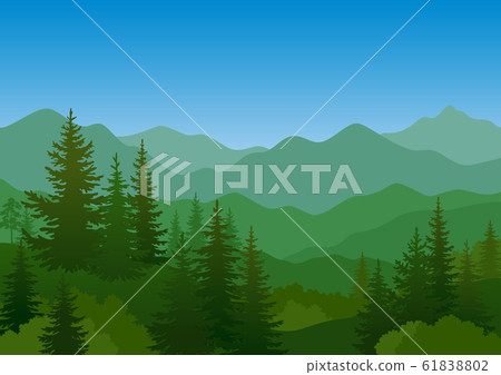 Landscape, Trees and Mountain 61838802