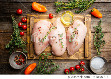 Raw chicken breast Raw chicken breast 61838905