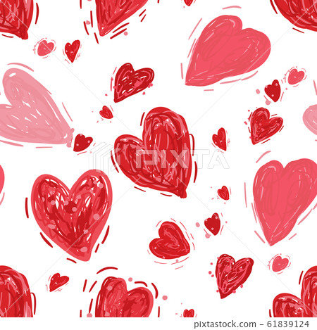 Seamless pattern with hearts. Valentines day background Seamless pattern with hearts. Valentines day background 61839124