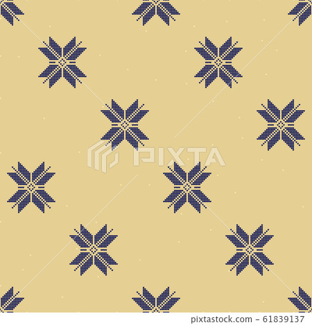 Traditional Norway Style Seamless Knitting Pattern. Abstract ethnic Background. 61839137