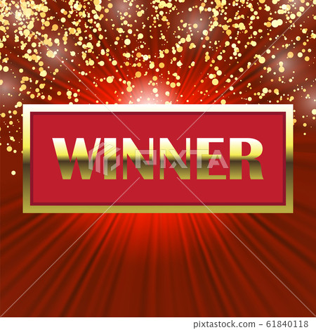 Winner Banner with Gold Letters. Winners Lottery Game Sign. Billboard of Poker, Cards, Roulette. Winner Banner with Gold Letters. Winners Lottery Game Sign. Billboard of Poker, Cards, Roulette. 61840118