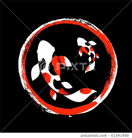 Koi logo japan fish japanese symbol background - Stock Illustration ...