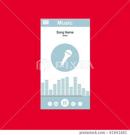 Media player application, app template with flat 61841881