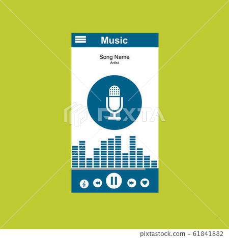 Media player application, app template with flat 61841882