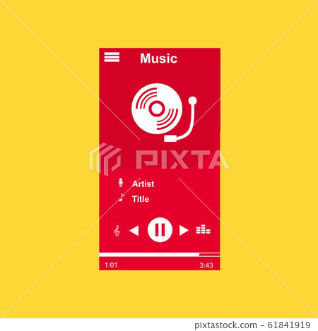 Media player application, app template with flat 61841919