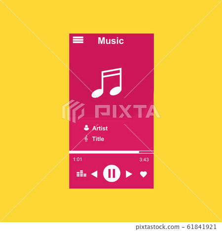 Media player application, app template with flat 61841921