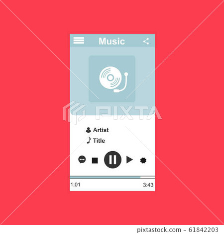 Media player application, app template with flat 61842203