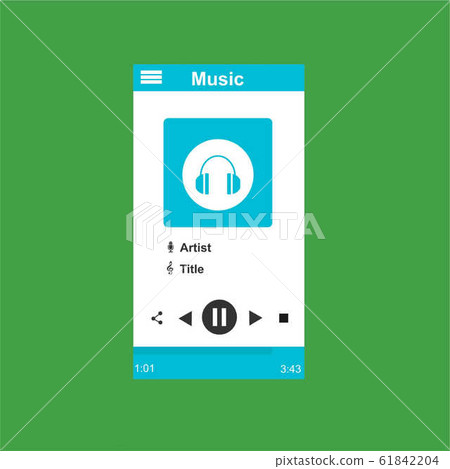 Media player application, app template with flat 61842204