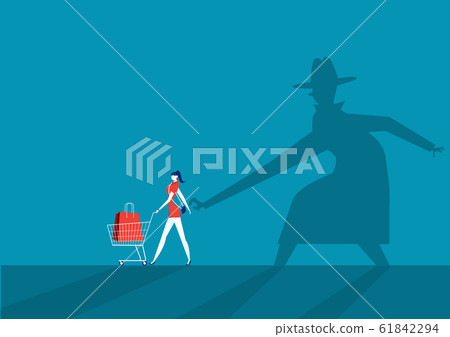 shadow man pickpocket steal wallet from the purse vector shadow man pickpocket steal wallet from the purse vector 61842294