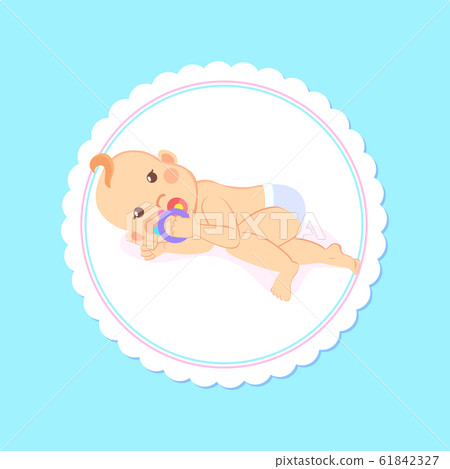 Baby Shower Greeting Card, Kid Lying on Back, Play Baby Shower Greeting Card, Kid Lying on Back, Play 61842327