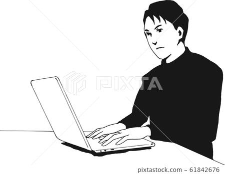 A man using a personal computer - Stock Illustration [61842676] - PIXTA