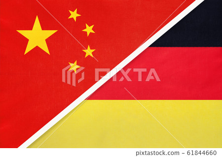 China or PRC vs Germany national flag from textile China or PRC vs Germany national flag from textile 61844660