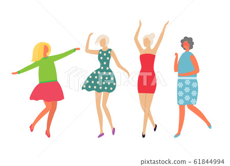 Dancers Moving in Pair, Couple Dancing Vector Dancers Moving in Pair, Couple Dancing Vector 61844994