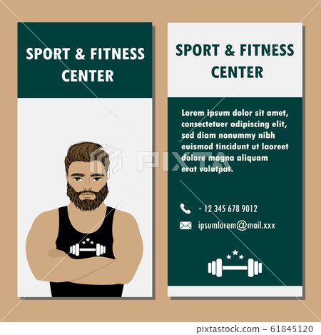 Athletic Club or Gym banner . Bodybuilder or Athletic Club or Gym banner . Bodybuilder or 61845120