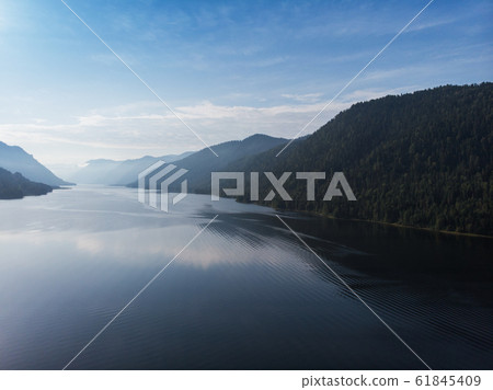 Aerial view on Teletskoye lake in Altai mountains Aerial view on Teletskoye lake in Altai mountains 61845409