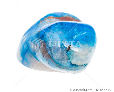 umbled Shattuckite gemstone isolated on white 61845549