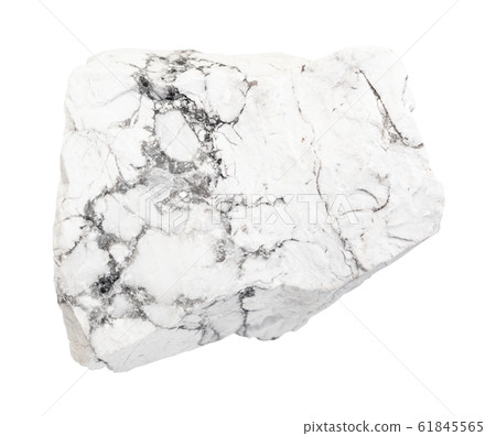 raw Howlite rock isolated on white raw Howlite rock isolated on white 61845565