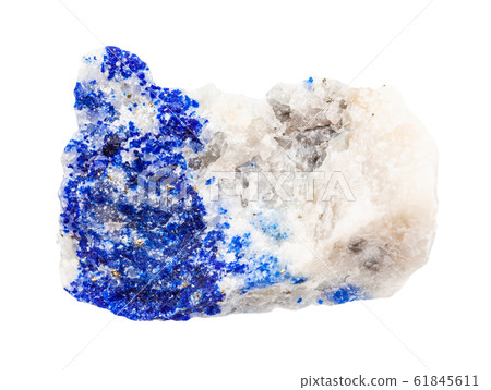 raw Lapis lazuli (Lazurite) rock isolated on white 61845611