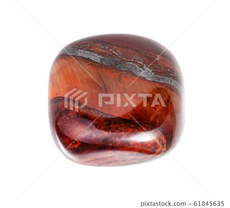 rolled Jaspillite gem stone isolated on white rolled Jaspillite gem stone isolated on white 61845635