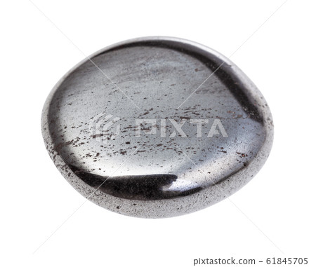 polished Hematite gem stone isolated on white 61845705