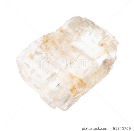 Petalite (castorite) crystal isolated on white 61845709