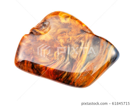 polished Pietersite gem stone isolated on white 61845715