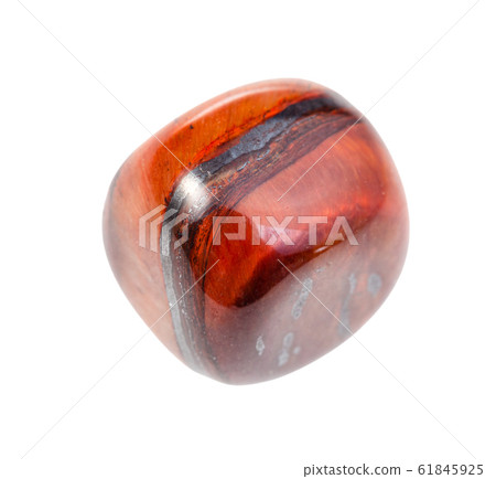 rolled Jaspillite gemstone isolated on white rolled Jaspillite gemstone isolated on white 61845925