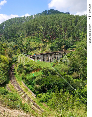 Top view of the railway in the jungle and the Top view of the railway in the jungle and the 61846006