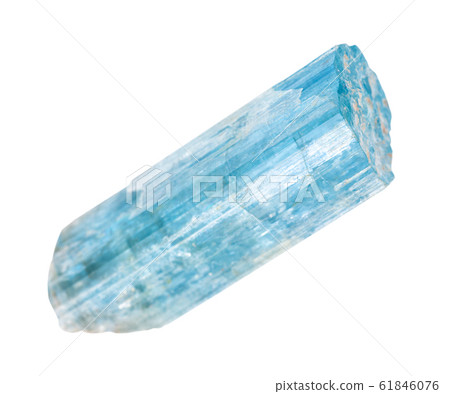 crystal of Aquamarine (blue Beryl) isolated crystal of Aquamarine (blue Beryl) isolated 61846076