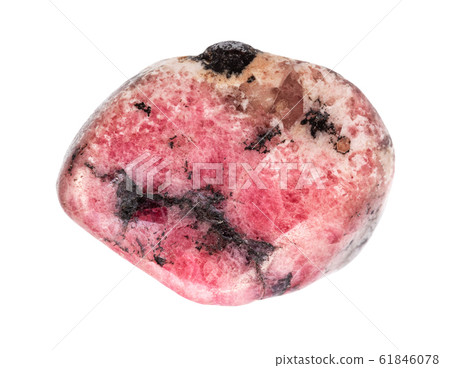 tumbled Rhodonite gem isolated on white tumbled Rhodonite gem isolated on white 61846078
