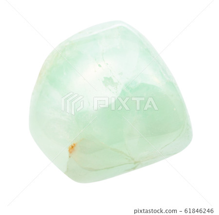 polished Prehnite gem stone isolated on white polished Prehnite gem stone isolated on white 61846246
