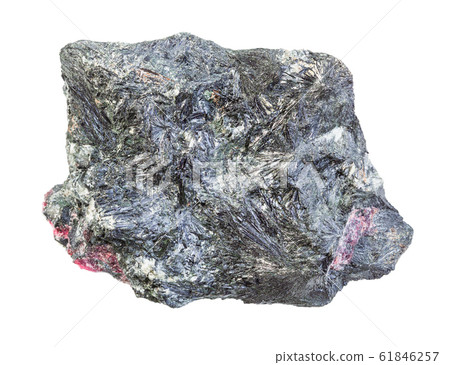 unpolished Aegirine rock isolated on white unpolished Aegirine rock isolated on white 61846257