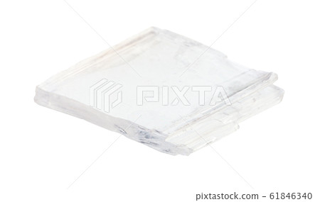rough transparent Gypsum rock isolated on white rough transparent Gypsum rock isolated on white 61846340