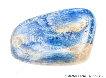 polished Kyanite gem isolated on white 61846342