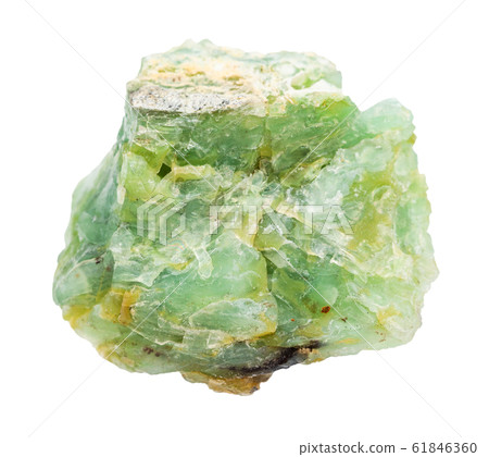 rough Chrysopal (green opal) rock isolated rough Chrysopal (green opal) rock isolated 61846360