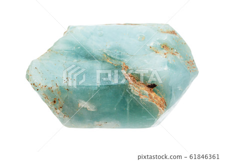 rough light blue Apatite crystal isolated on white rough light blue Apatite crystal isolated on white 61846361